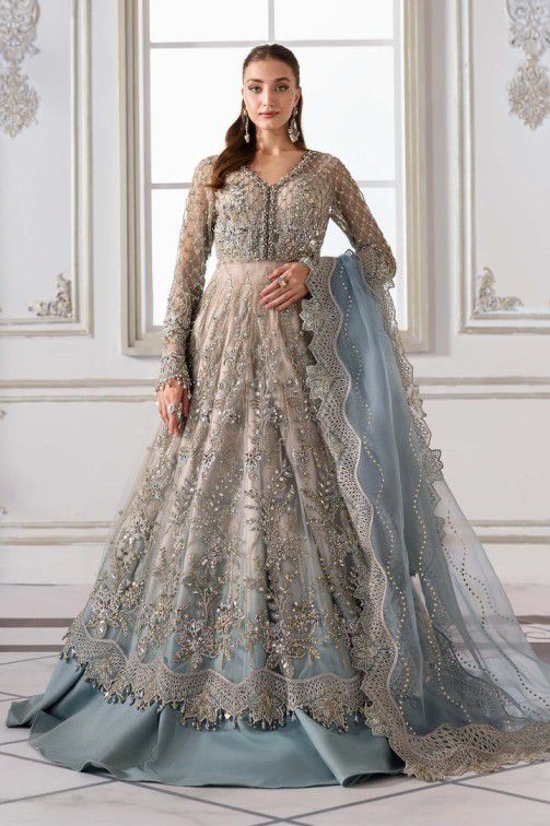 MARIA B HEAVILY EMBROIDERED MAXI