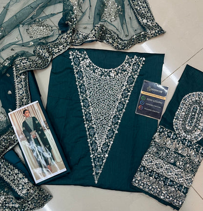 HUSSAIN REHAR  Embroidered Raw silk Collection