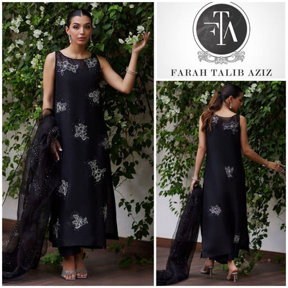 FARAH TALIB AZIZ EMBROIDERED HANDMADE ORGANZA
