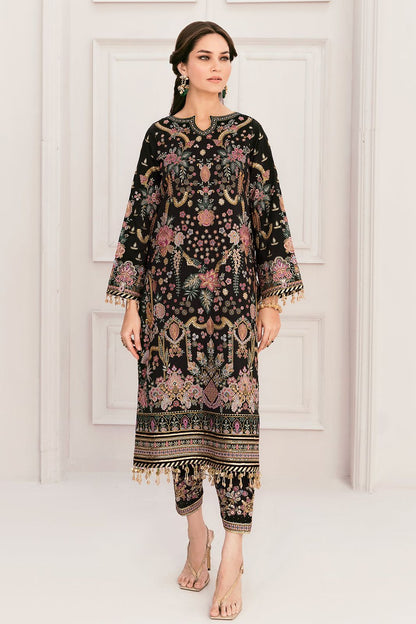 Baroque Heavy Embroidered Addawork Formal Bridal Collection-Black